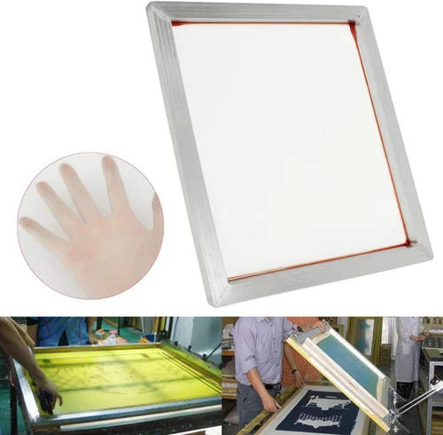 Vista 5 de INTSUPERMAI Marco de pantalla de seda de aluminio de 18 pulgadas x 20 pulgadas con marco de impresión de pantalla de seda preestirado blanco