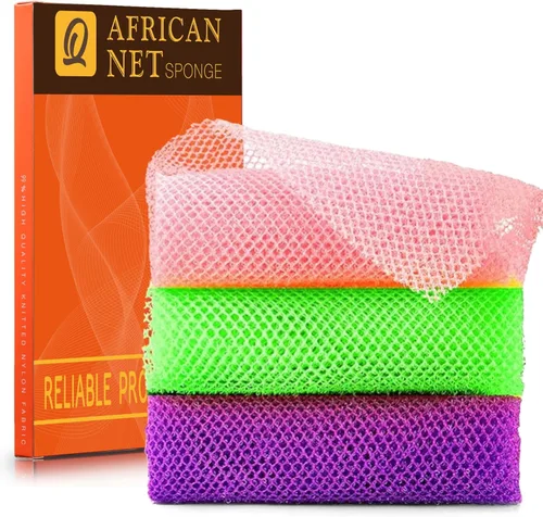 Vista 25 de UJFQBH 3 Piezas Esponja de Baño Africana Esponja de Red Africana de Red Larga Esponja de Baño Exfoliante Cepillo de Cuerpo para Ducha Cepillo