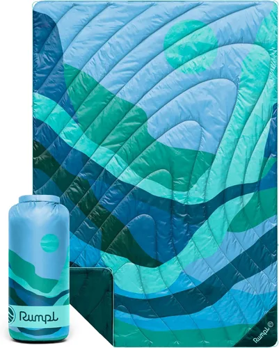 Vista 29 de Rumpl Manta Puffy Original - Manta de Camping Cálida y Resistente al Agua con Aislamiento Sintético 100% Reciclado, 52"x75", Original Puffy V2