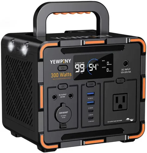 Estación de energía portátil de 300W, generador solar de 259Wh, batería LiFePO4 de 70,000mAh con USB-C PD de 65W y onda sinusoidal pura AC, carga