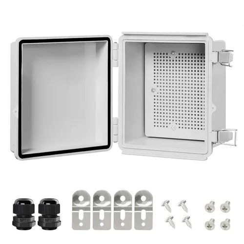 Vista 26 de LeMotech Caja Eléctrica, IP67 Impermeable con Bisagras Cubierta Transparente Pestillo de Acero Inoxidable Caja de Conexiones, Carcasa Eléctrica