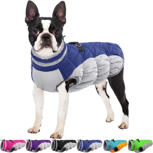 Vista 46 de Chaqueta de invierno para perro, abrigo impermeable y reflectante, resistente al viento, ropa cálida para mascotas, cómoda ropa de forro polar