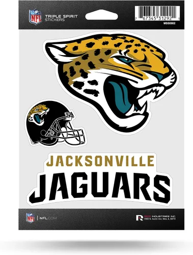 Vista 24 de Rico Industries NFL Football Triple Spirit Stickers Hoja de calcomanías triples