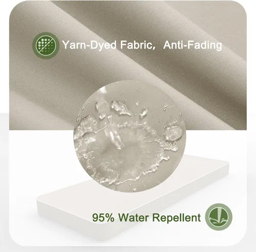 Vista 3 de Porch Shield Funda de Cojín para Banco de Exterior – Funda de Cojín de Columpio Impermeable para Muebles de Patio Loveseat (Sin Relleno) Beige 42" W