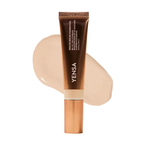 Vista 16 de YENSA BC Foundation - Cobertura completa, superalimento para la piel, suero hidratante y protector solar SPF 40 (Deep Cool) 1 fl oz