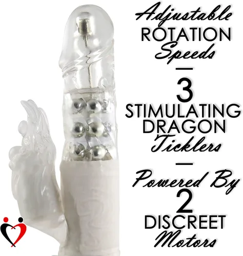 Vista 2 de Blue LeLuv - Vibrador de conejo Dragon Dream Multivelocidad impermeable con eje giratorio masajeador de clítoris con huevo multivelocidad