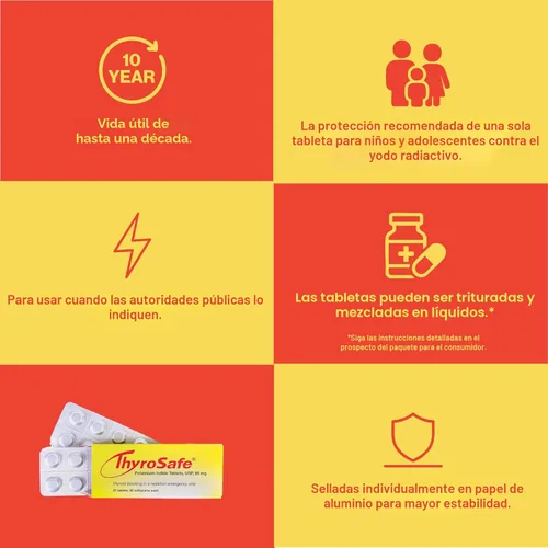 Vista 7 de ThyroSafe Tabletas de yoduro de potasio de 65 mg (paquete de 20) - Protege tu tiroides de la exposición a la radiación nuclear