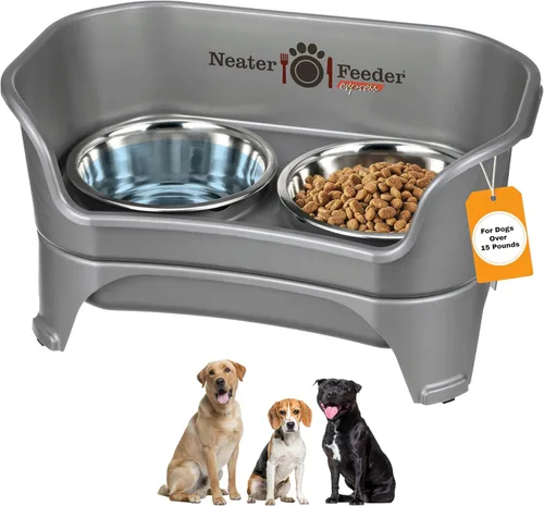 Vista 27 de Neater Feeder Express Cuencos para Perros a Prueba de Desorden Elevados para Razas Medianas y Grandes – Fabricado en EE. UU. – Comedero Lento