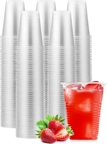 Munfix Paquete de 500 vasos de plástico transparente de 7 onzas, vasos desechables para fiestas, vasos de plástico transparente a granel para