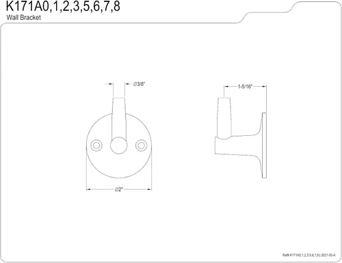 Vista 2 de Kingston Brass K171A8 Designer Trimscape - Pin de ducha para conector de ducha, níquel cepillado, 2 x 2 x 1.25 pulgadas