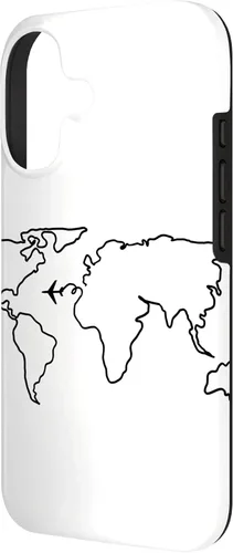Vista 2 de World Map Airplane Funny Wanderlust Travel Traveler Gift Case for iPhone 17