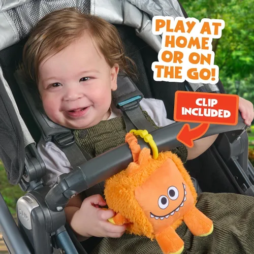 Vista 5 de WowWee Dewey de monstruos de peluche sensoriales súper simples (naranja) con más de 5 características sensoriales (a partir de 0 años)