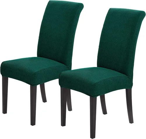 Vista 18 de Joccun - Juego de 2 fundas para sillas de comedor, fundas elásticas para sillas de comedor, fundas de asiento para sillas de comedor, funda de Negro