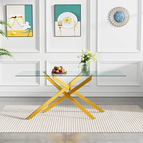 Vista 26 de Mesa de comedor redonda de 36 pulgadas para 4, mesas de cocina y comedor de cristal, moderna mesa de comedor circular con mesa de vidrio templado