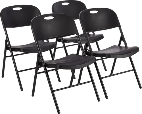 Vista 8 de Yaxa Basics Silla de plástico plegable resistente, portátil, capacidad de 350 libras, color blanco, paquete de 6