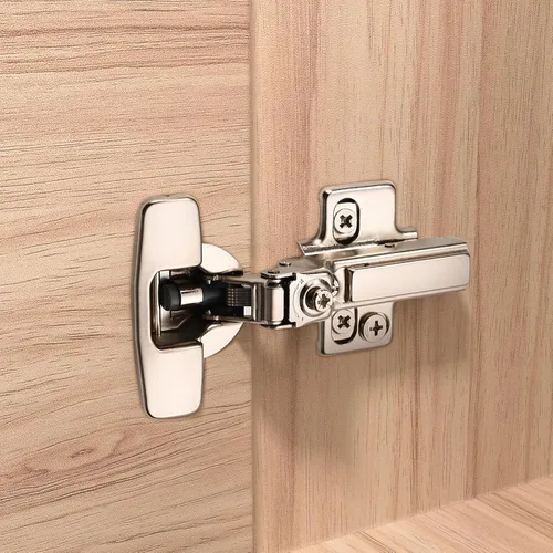 Vista 9 de Furniware Paquete de 2 Bisagras de gabinete sin marco de superposición completa de cierre suave, Bisagras europeas de cierre suave con control