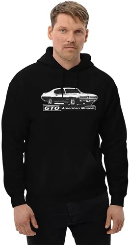Vista 2 de Aggressive Thread Sudadera con capucha con ilustraciones basadas en 1969 Pontiac GTO Judge Negro