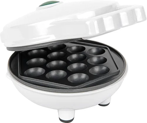 Vista 6 de Bubble Mini Waffle Maker- Valentine Breakfast w Tiny Hong Kong Egg Style Design, 4" Individual Waffler Iron, Electric NonStick Baker w Recipes - Ice