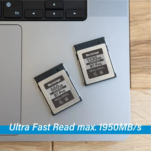 Vista 6 de Nextorage Tarjeta de memoria CFexpress tipo B de 660 GB Super Fast VPG400 lectura máxima 1950MB/s escritura máxima 1900MB/s (Serie B1 Pro)