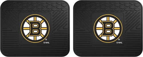 Vista 2 de FANMATS 12407 NHL Boston Bruins Back Row - Juego de 2 piezas, 14 x 17 pulgadas, protección para todo tipo de clima, ajuste universal, diseño