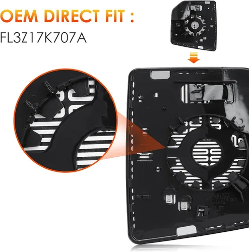 Vista 2 de F150 - Espejo lateral derecho del pasajero de repuesto compatible con Ford f-150 2015 2016 2017 2018 2019 2020 Espejo retrovisor calefactado