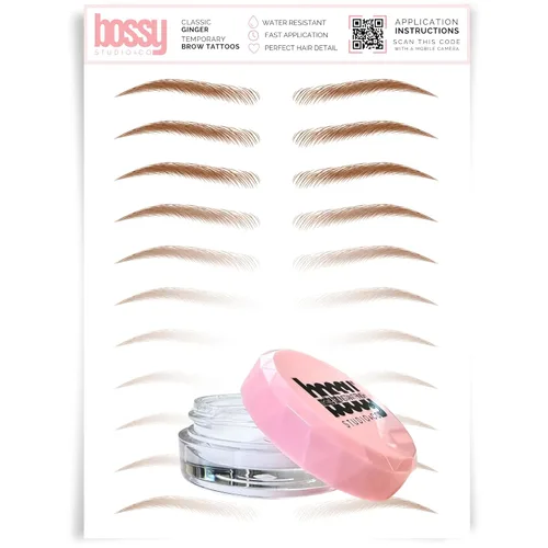 Vista 148 de Brows by Bossy Tatuaje temporal para cejas 8 colores y 6 estilos adhesivos impermeables para cejas, tatuajes falsos para el cabello como pelar