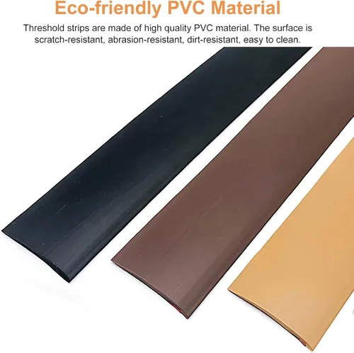 Vista 2 de Tira de transición de piso, tiras de cubierta de suelo de transición autoadhesivas, diseño de grano de madera cortable, tira divisora plana de piso