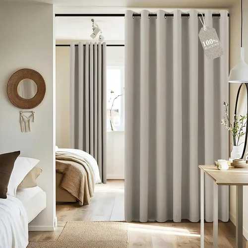 Vista 458 de NICETOWN - Divisor de habitación, cortina opaca divisora de habitación con función de aislamiento térmico, panel para puerta corredera o patio