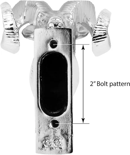 Vista 4 de Grand General 48052 adorno cromado de cabeza de carnero para baúl