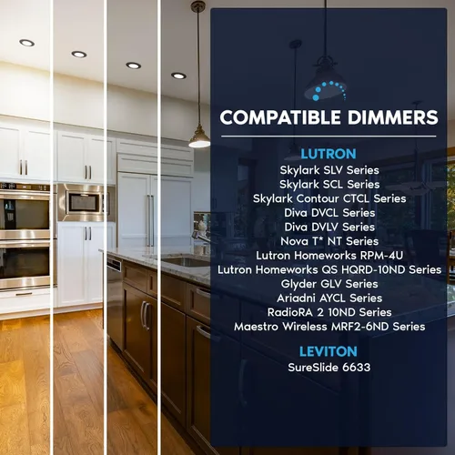 Vista 5 de LUXRITE Lámparas de disco LED de 6 pulgadas, lámpara de techo empotrable regulable, 5CCT seleccionables 2700K 3000K 3500K 4000K 5000K, 12.5W, 1000LM