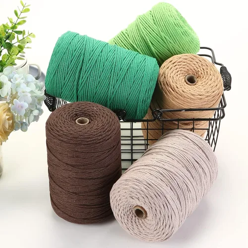 Vista 6 de Cuerda de macramé de algodón de 3 mm, 328 yardas, suministros de macramé de color natural, cuerda de algodón suave para colgar plantas, colgador