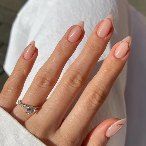 Vista 9 de Qsnidy - Uñas postizas a presión en forma de almendra, uñas falsas marrones y nude francesas de tamaño mediano, uñas acrílicas de cobertura completa