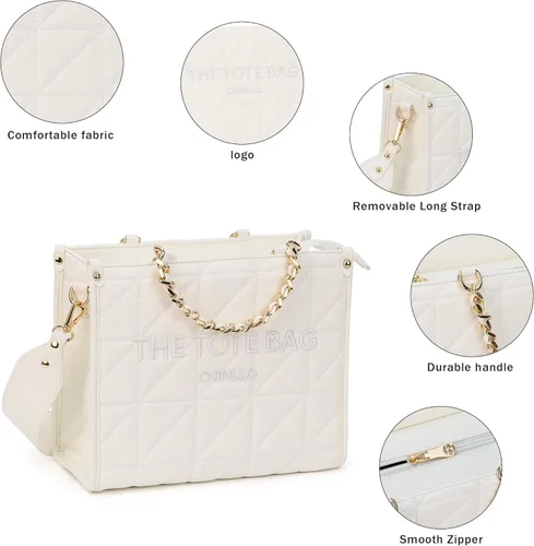 Vista 4 de Bolso de mano para mujer, bolsa satchel con asa superior y correa para el hombro