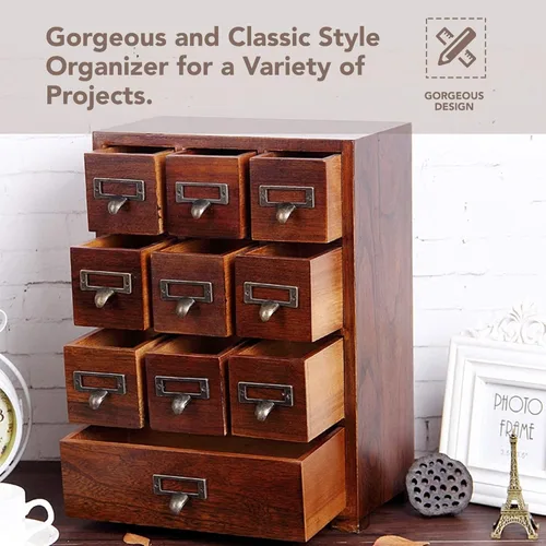 Vista 4 de Mueble de medicina tradicional de madera maciza para niños, estilo vintage y retro, con gran almacenamiento, boticario, cómoda de hierbas para cosas