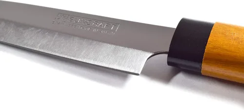 Vista 8 de Seki Japan - Cuchillo de fruta pequeño con mango de madera, cuchillo de cocina pequeño de 8.5 pulgadas, hoja de acero inoxidable, para verduras
