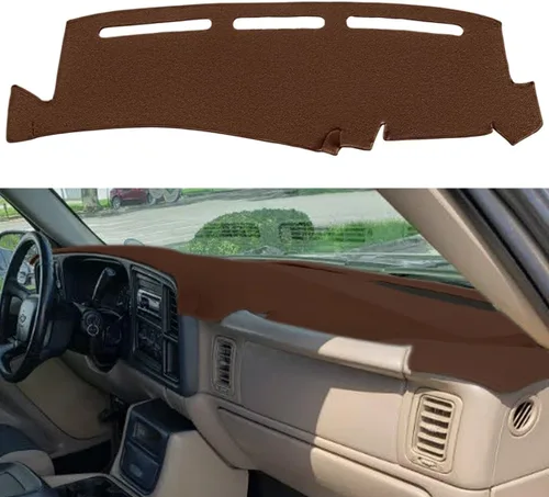 Vista 18 de Cubierta de tablero compatible con Chevy Chevrolet Silverado 1500 LT/WT 2500HD 3500HD 2007-2013, alfombra de tablero de GMC Sierra 2007-2013