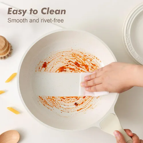 Vista 5 de SENSARTE Sartén antiadherente de cerámica de 8 pulgadas, sartén saludable no tóxica, sartén para tortilla compatible con inducción con mango