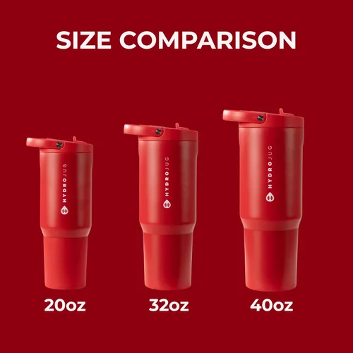 Vista 4 de HydroJug Sport - Vaso de acero inoxidable con popote, aislado al vacío, botella de agua a prueba de fugas de 20 onzas, diseño ergonómico