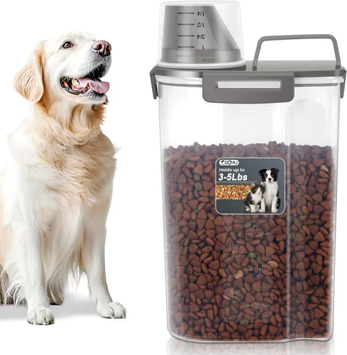 Vista 11 de Recipiente de almacenamiento de alimentos con boquilla grande mejorada de 3 a 5 libras, sin BPA, hermético para almacenar alimentos para mascotas