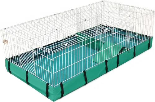 MidWest Homes for Pets Guinea Habitat Plus Jaula, incluye panel divisor y parte superior con bisagras, parte inferior de lona de PVC lavable, jaula