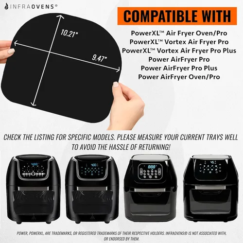 Vista 5 de Revestimientos reutilizables para freidora de aire para estantes deshidratadores compatibles con Chefman 6.3 cuartos de galón, Power XL 6 QT