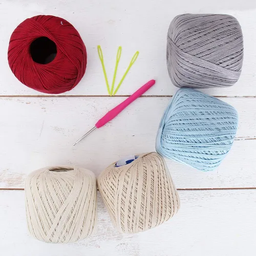 Vista 17 de Threadart - Juego de hilos de ganchillo de algodón 100% puro, tamaño 3, colores de ambiente de playa, cuatro bolas de 1.76 oz