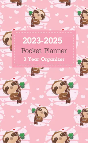 3 Year Pocket Planner Cute Sloth Pattern Cover, 2023-2025 Monthly Planning Time Management, Schedule Organizer Logbook, Agenda Schedule Logbook