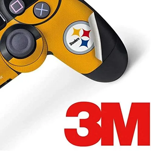 Vista 3 de Skinit Calcomanía para juegos compatible con PS4 Pro/Slim Controller, diseño de bloques de zona de Pittsburgh Steelers con licencia oficial de la NFL
