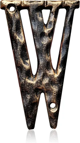 Vista 16 de Números y letras de casa de 5.5 pulgadas, número de dirección de casa de metal de hierro fundido altamente visible para buzón de oficina de calle