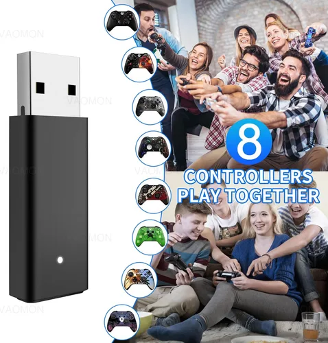 Vista 5 de TECTINTER Wireless Adapter for Xbox One Controller & Xbox one XS&Xbox One Elite Series Controller,USB Wireless Gaming Receiver Adapter for Windows