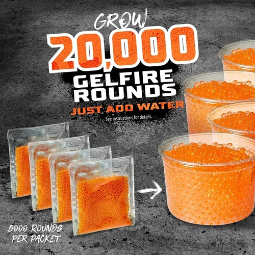 Vista 2 de Nerf Pro Gelfire Recambio, 20,000 rondas de gelfire deshidratadas, 1 tolva redonda 800, utiliza pistolas Pro Gelfire Blasters, a partir de 14 años