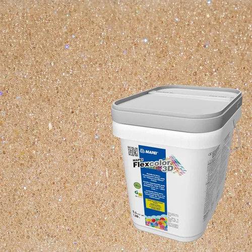 Vista 2 de MAPEI Flexcolor 3D, listo para usar, lechada translúcida, no se hunde con acabado de efecto irredescente, burbujas de champán, cubo de 0.5 galones