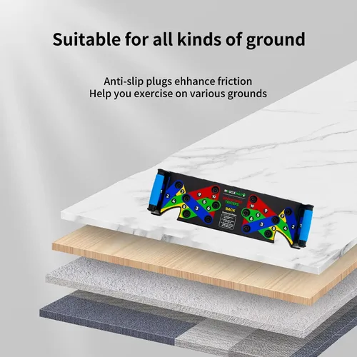 Vista 7 de Tabla de flexiones 9 en 1 Equipo de entrenamiento en casa Multi-funcional Pushup Bar System Fitness Floor Chest Muscle Exercise