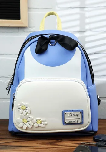 Vista 3 de Loungefly Disney Alicia en el país de las maravillas Cosplay, bolsa de hombro con correa doble para mujer con correa desmontable, Multi
